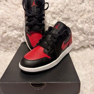 Jordan Kids Black and Red Low-Top Sneakers *BRAND NEW *